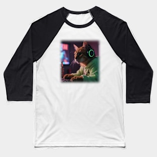 Cat Gamer Streamer Baseball T-Shirt